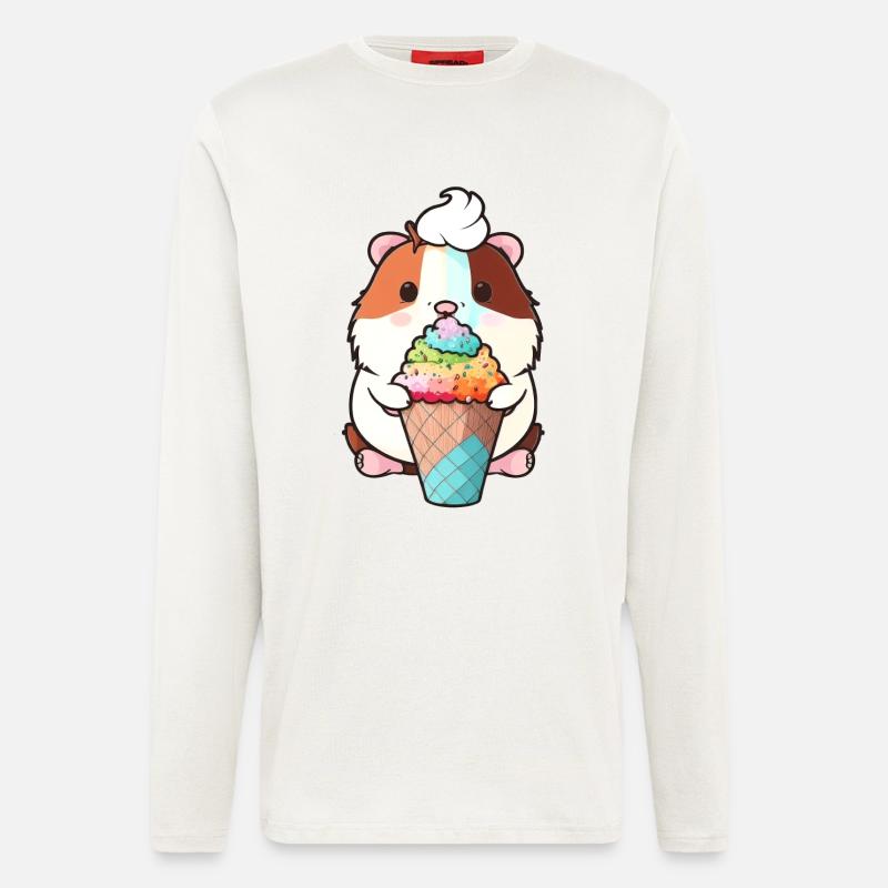 Kleiner Hamster mit buntem Eis - Langarmshirt - made by SPREAD  - OFF WHITE