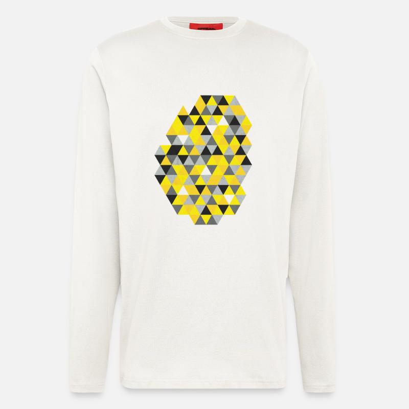 Geometric triangle pattern Sunny Yellow - Longsleeve - made by SPREAD  - OFF WHITE