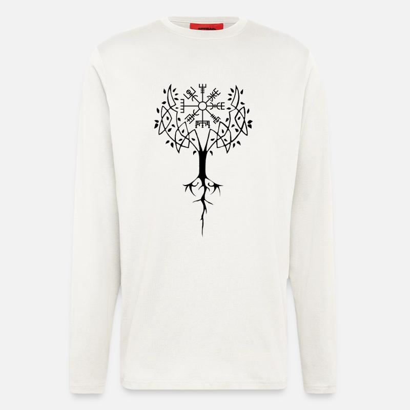 Runenbaum des Lebens (Schwarz) - Langarmshirt - made by SPREAD  - OFF WHITE
