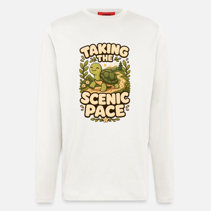 Taking The Scenic Pace Turtle - Longsleeve - made by SPREAD - OFF WHITE