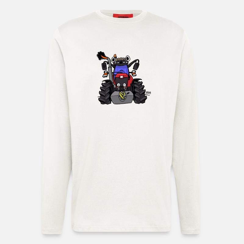 0152 Roter Traktor - Langarmshirt - made by SPREAD  - OFF WHITE