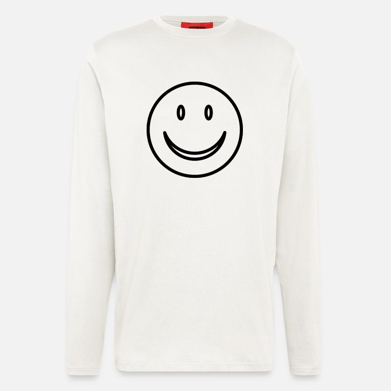 Smiley - Lachendes Gesicht - Langarmshirt - made by SPREAD  - OFF WHITE