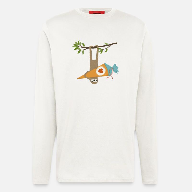 Faultier mit Schultüte - Langarmshirt - made by SPREAD  - OFF WHITE