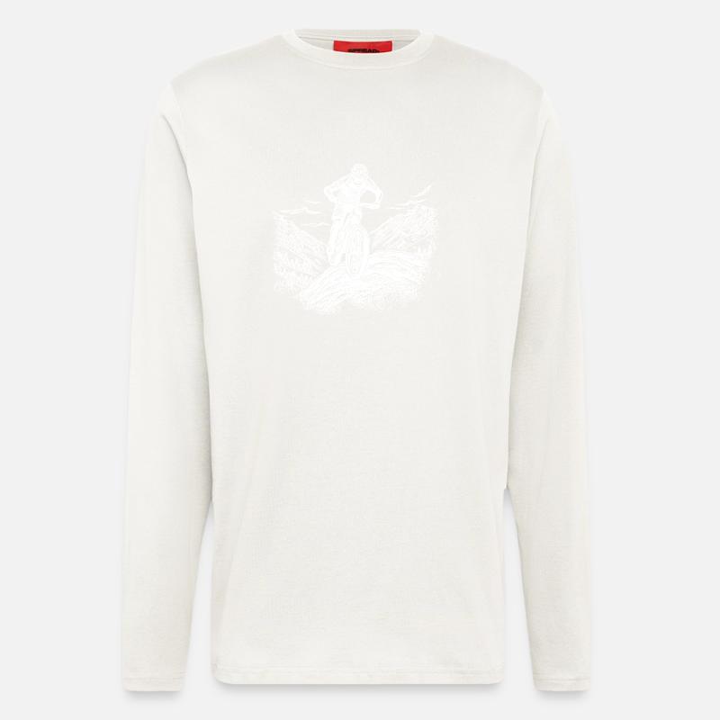 Lonely mountain biker ascent - Longsleeve - made by SPREAD - OFF WHITE