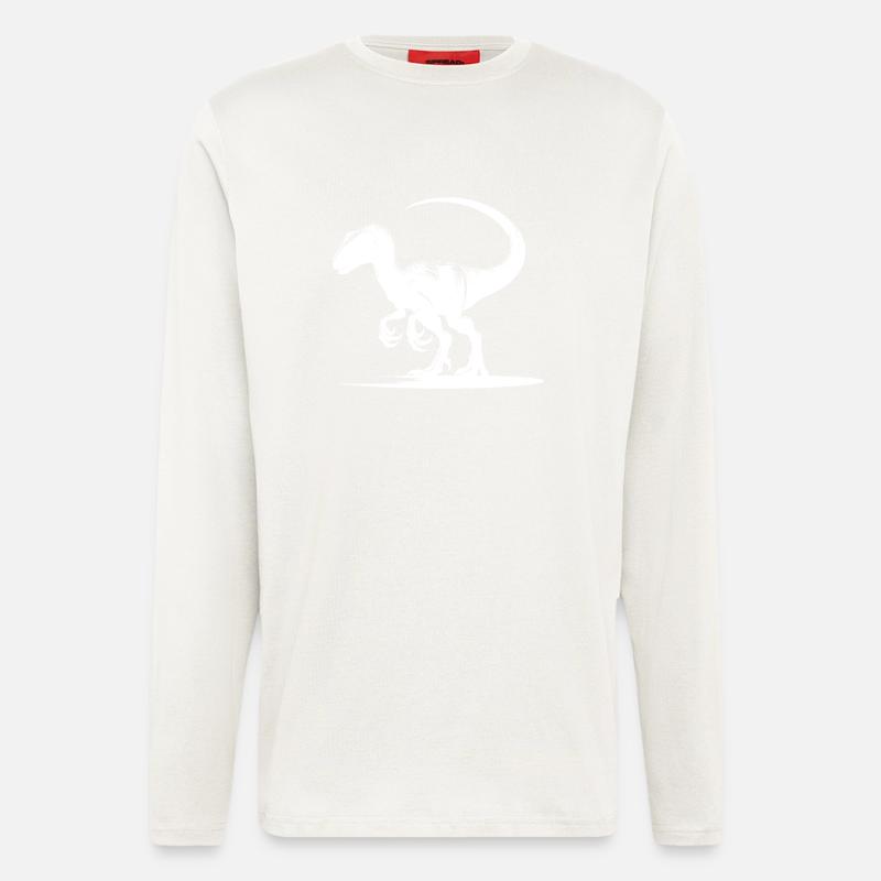 Gefährlicher Dino Velociraptor Dinosaurier - Longsleeve - made by SPREAD  - OFF WHITE