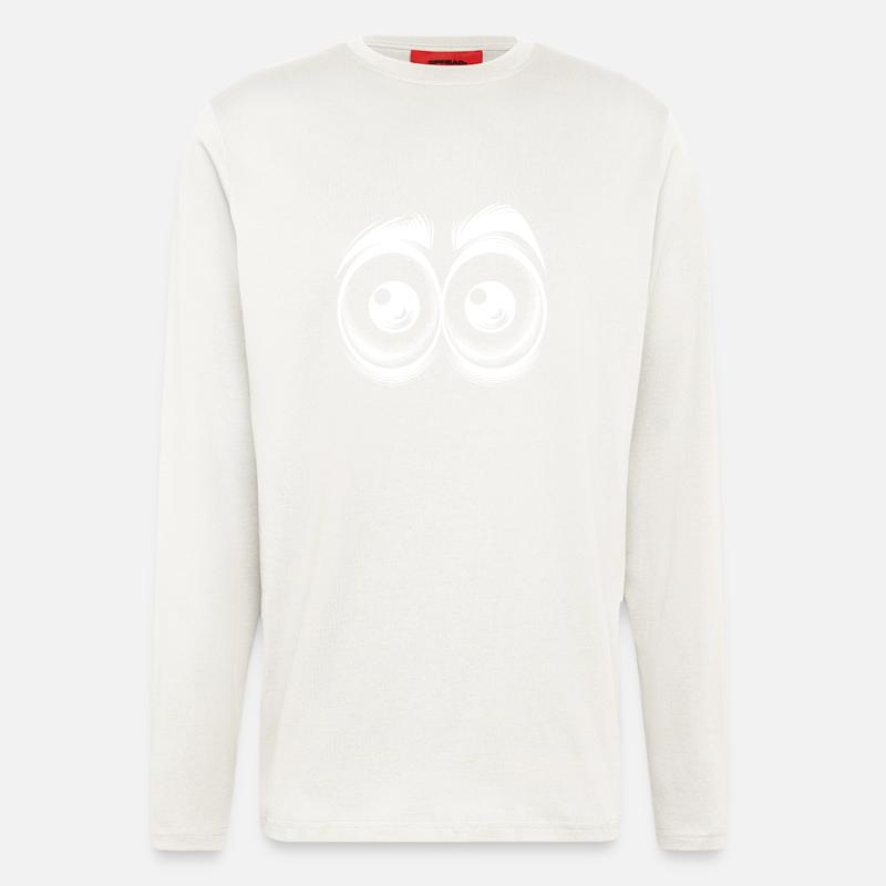Witzige Augen mit starrem Blick - Langarmshirt - made by SPREAD  - OFF WHITE