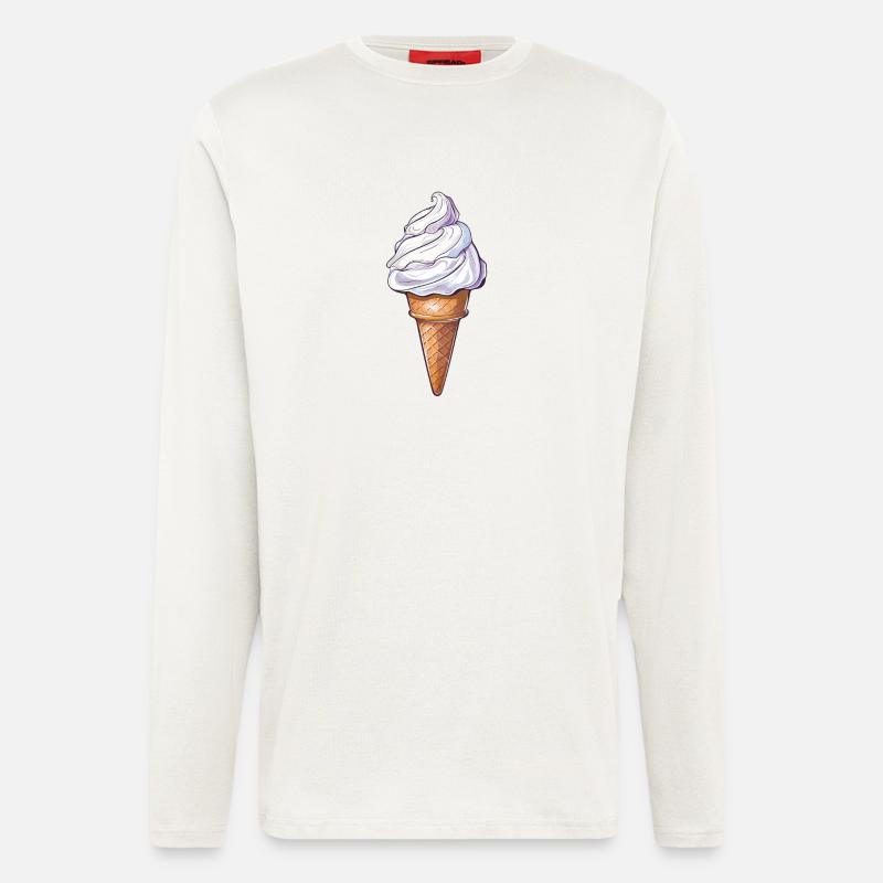 Sommersüße Eistüte Mit Sahnehäubchen - Langarmshirt - made by SPREAD  - OFF WHITE