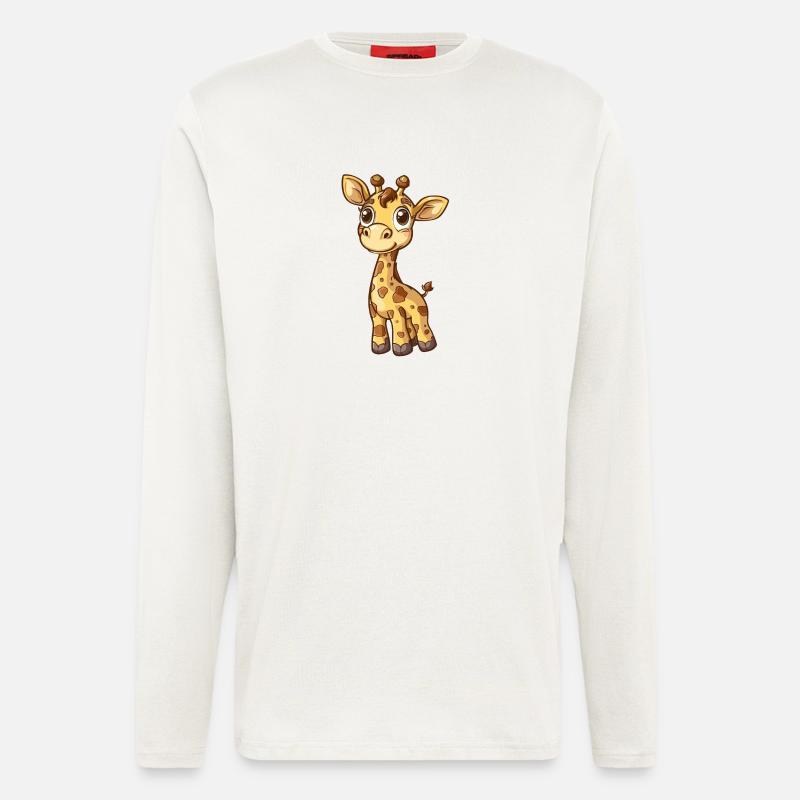 Cute giraffe with big eyes - Longsleeve - made by SPREAD  - OFF WHITE