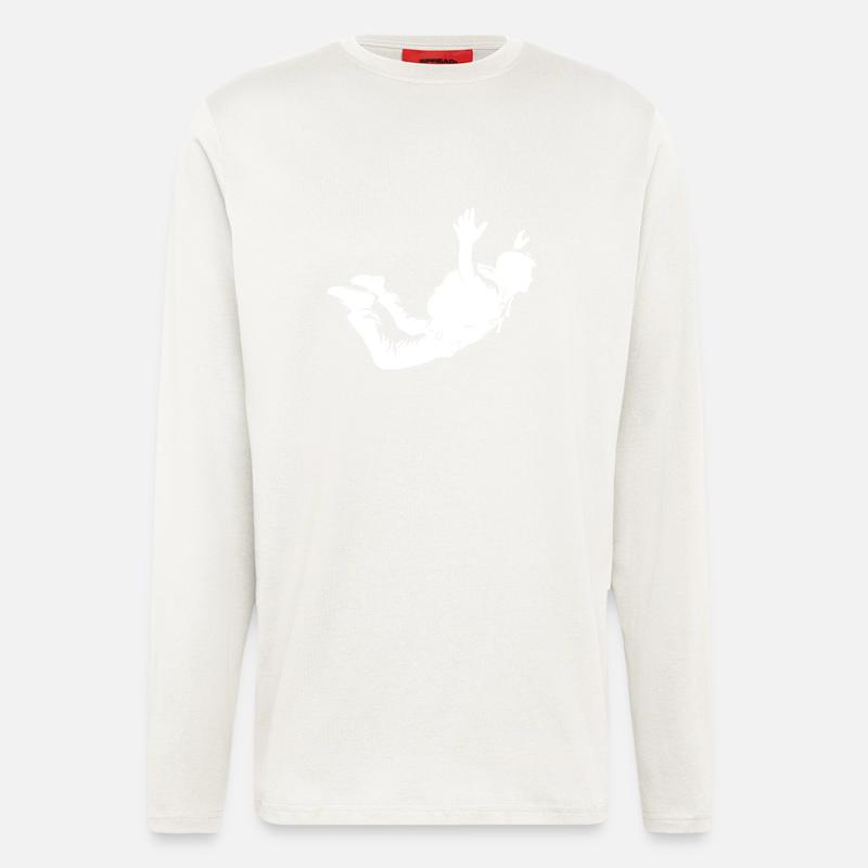 Vol de parachutisme Hobby Man - Manches longues bio décontracté fabriqué en UE - OFF WHITE