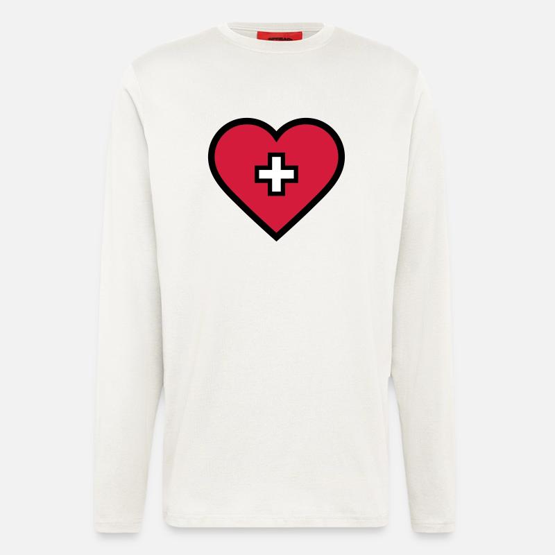 Heart with cross - Longsleeve - made by SPREAD  - OFF WHITE