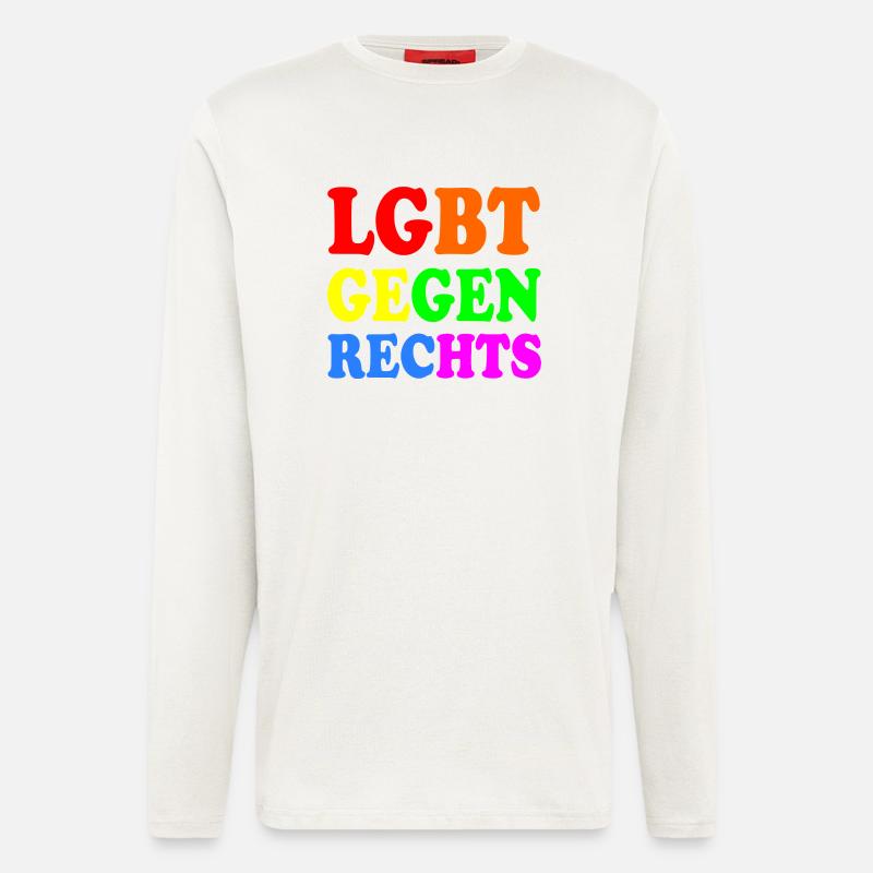 Lgbt gegen rechts - Langarmshirt - made by SPREAD  - OFF WHITE