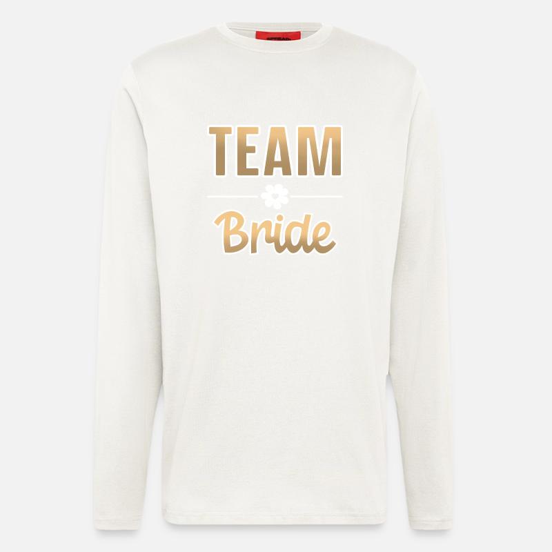 Équipe Bride Bachelorette - Manches longues bio décontracté fabriqué en UE - OFF WHITE