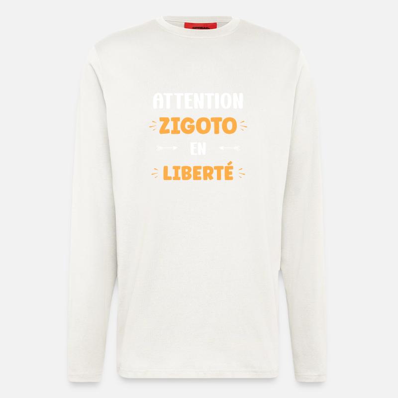 Zigoto - Manches longues bio décontracté fabriqué en UE - OFF WHITE