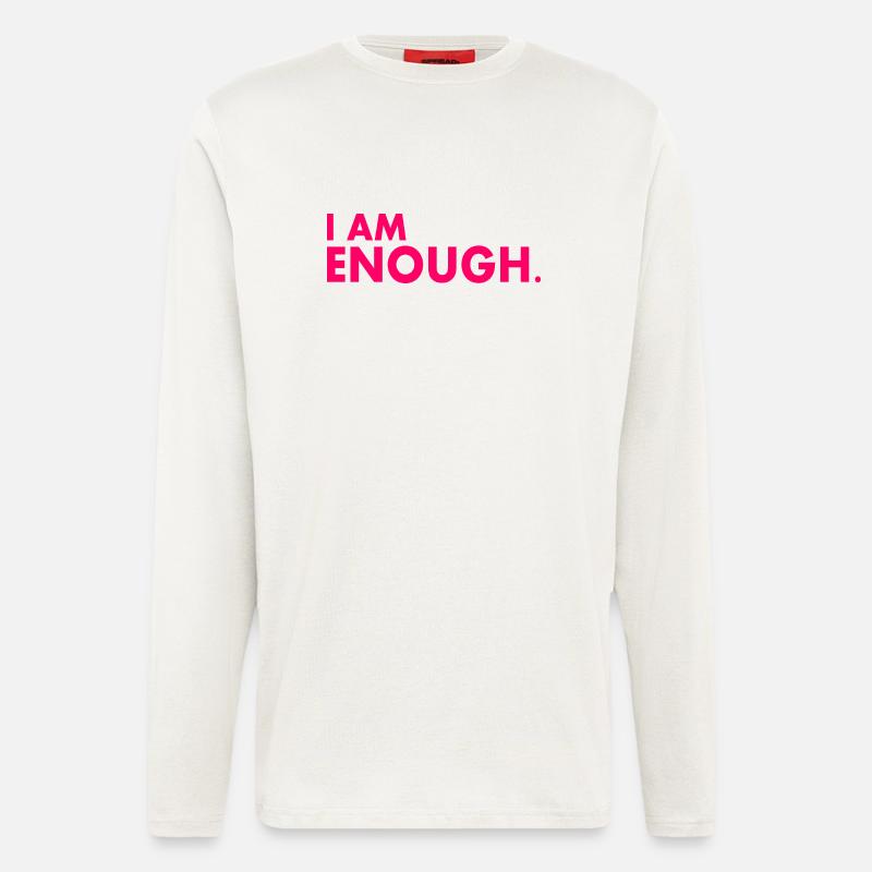 I am enough - Manches longues bio décontracté fabriqué en UE - OFF WHITE