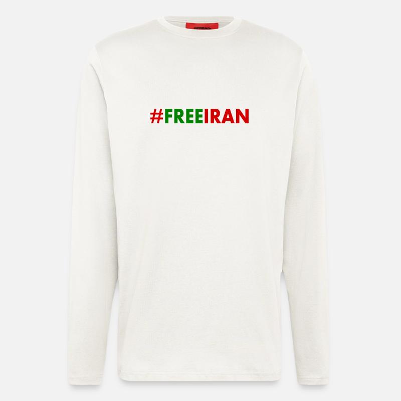 Free iran - Manches longues bio décontracté fabriqué en UE - OFF WHITE