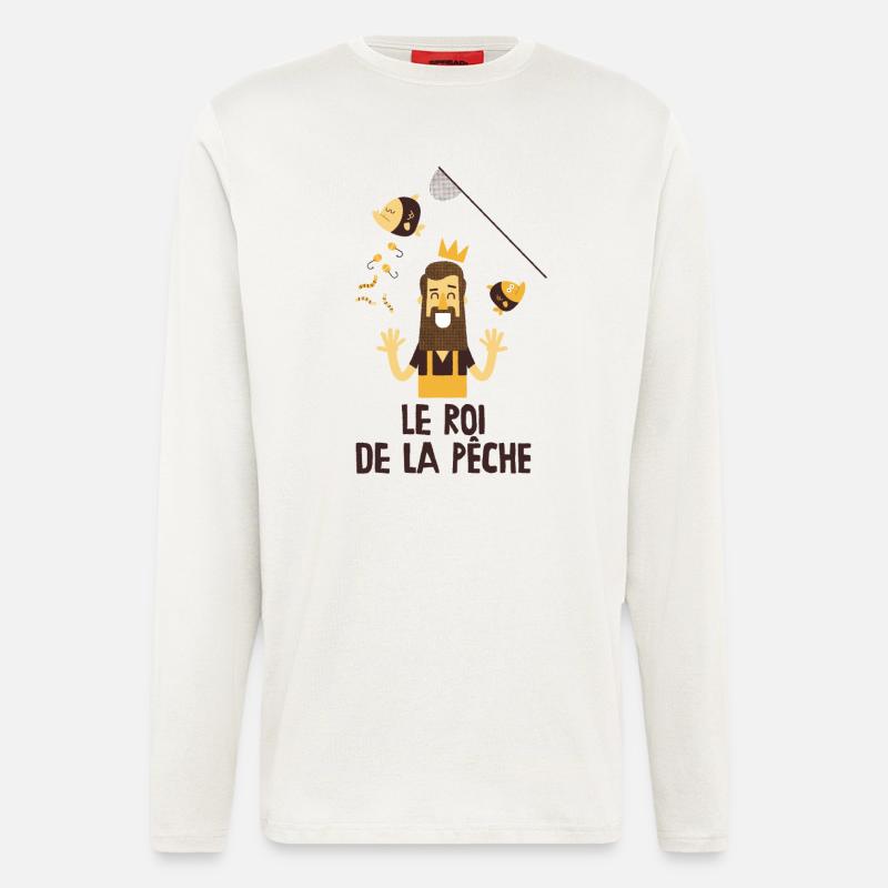 Le roi de la pêche - Manches longues bio décontracté fabriqué en UE - OFF WHITE