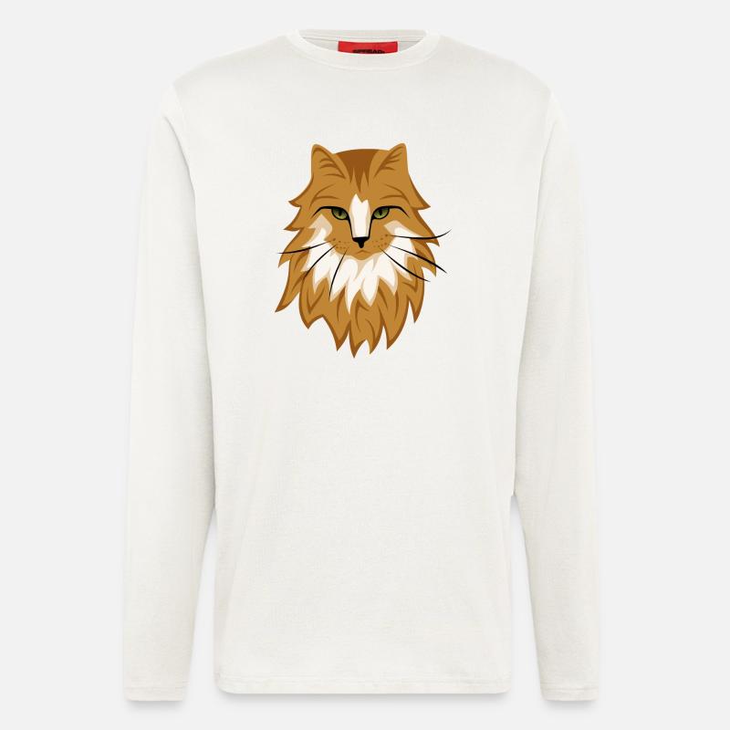 Braune Katze - Langarmshirt - made by SPREAD  - OFF WHITE