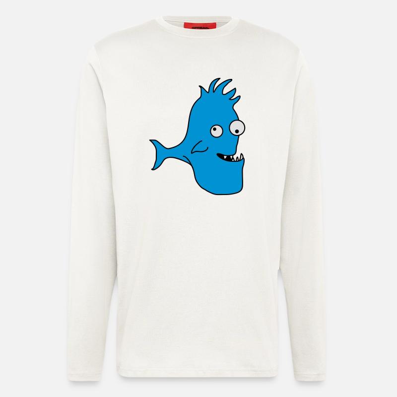 Stupid Crazy Comic Fish - Longsleeve - made by SPREAD  - OFF WHITE