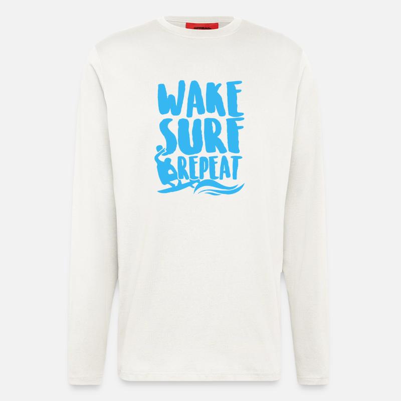 Surfing Wake Surf Repeat - Longsleeve - made by SPREAD  - OFF WHITE