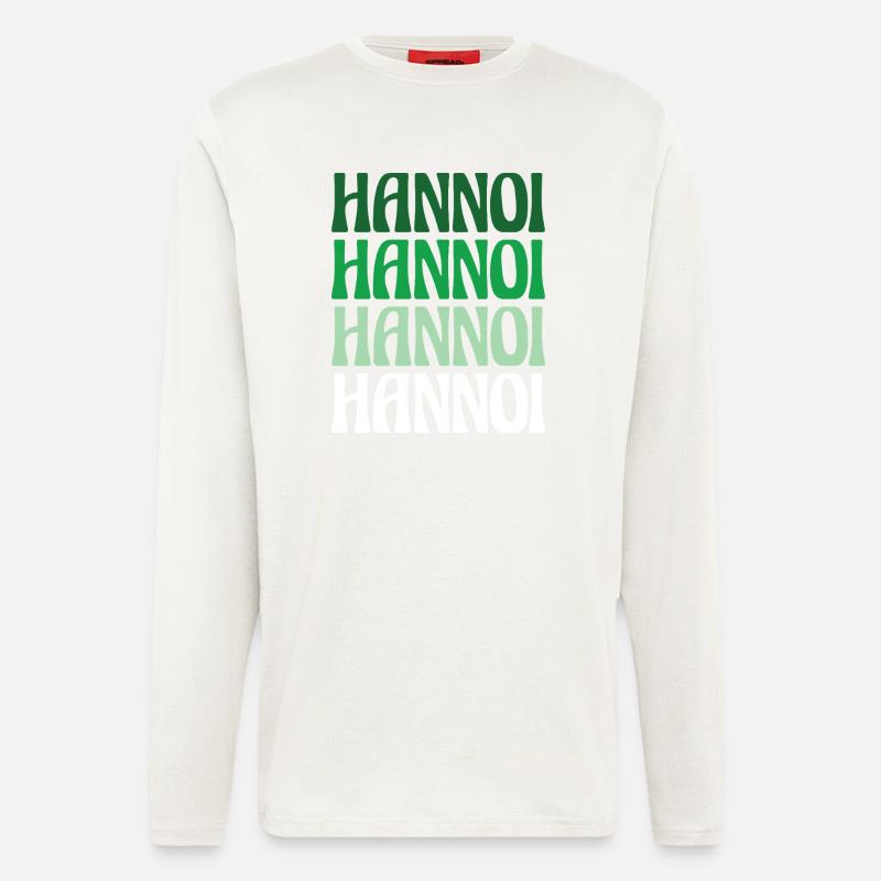 Hannoi Hanover Dialect Gift - Manches longues bio décontracté fabriqué en UE - OFF WHITE