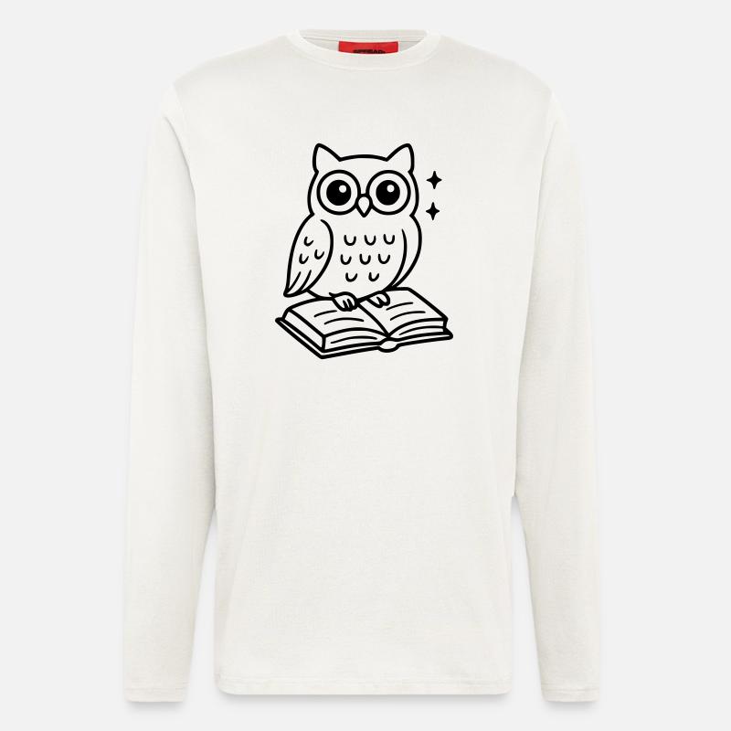 Eulen-Buch - Langarmshirt - made by SPREAD  - OFF WHITE