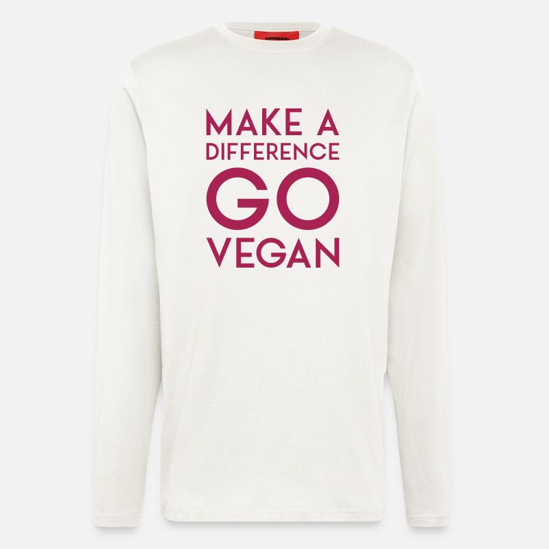 MAKE A DIFFERENCE GO VEGAN - Langarmshirt - made by SPREAD  - OFF WHITE