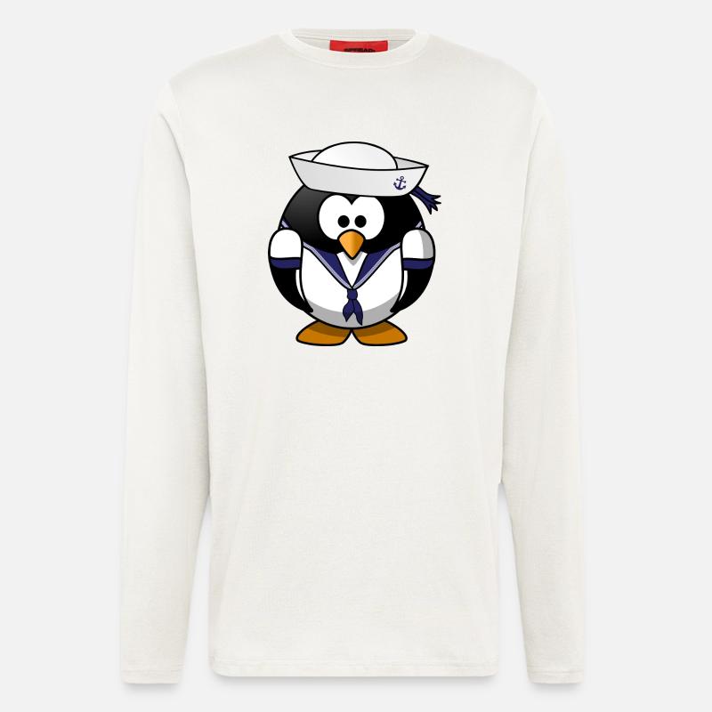 Matrosen Pinguin Geschenkidee Sonderangebot - Langarmshirt - made by SPREAD  - OFF WHITE