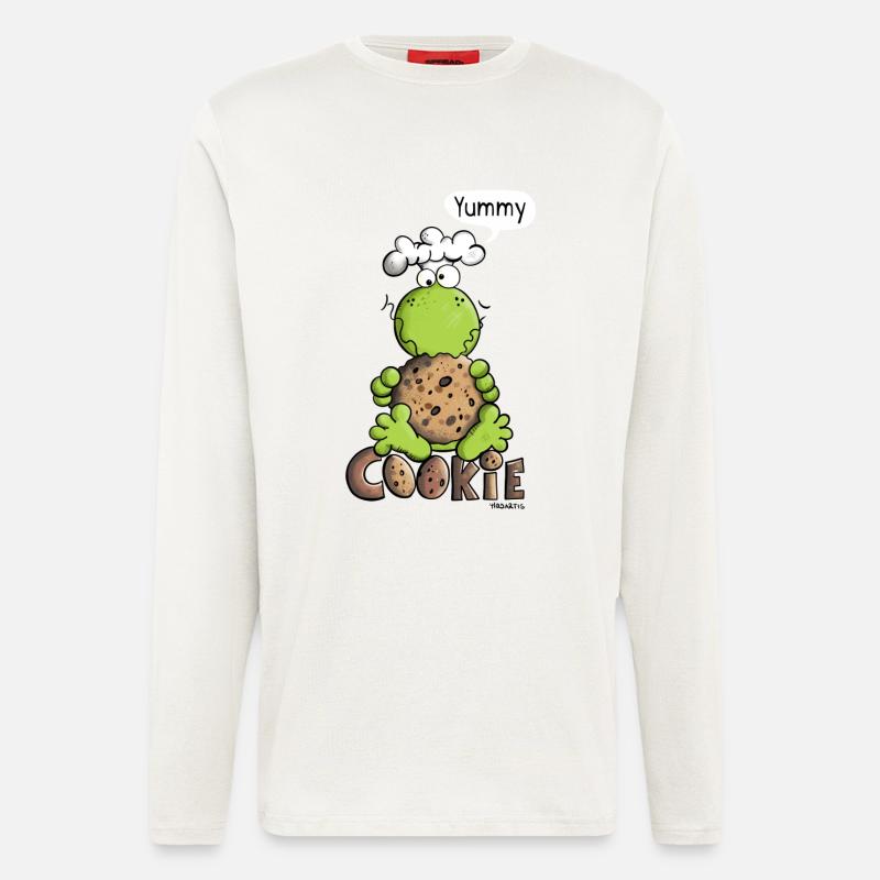 Frosch liebt Cookie - Langarmshirt - made by SPREAD  - OFF WHITE