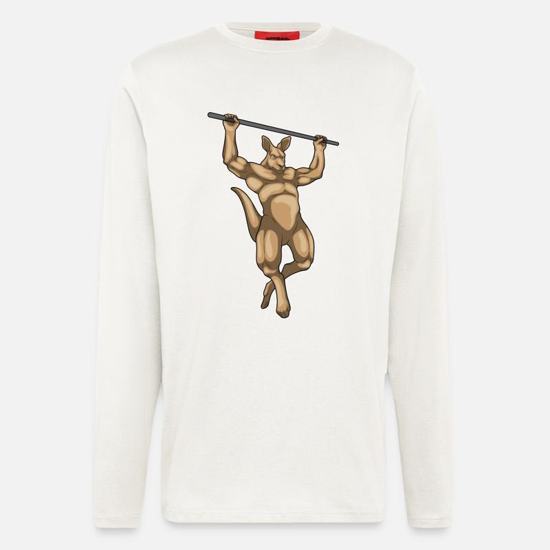 Kangaroo Bodybuilder Pull-Ups Bodybuilding - Longsleeve - made by SPREAD  - OFF WHITE