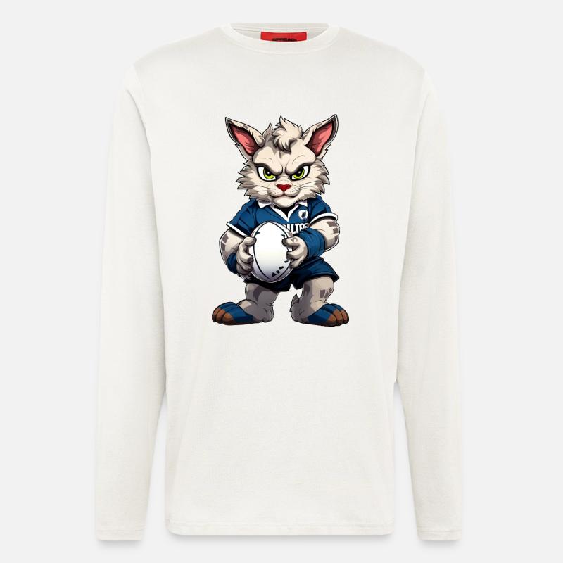 Rugby Cat - Langarmshirt - made by SPREAD  - OFF WHITE