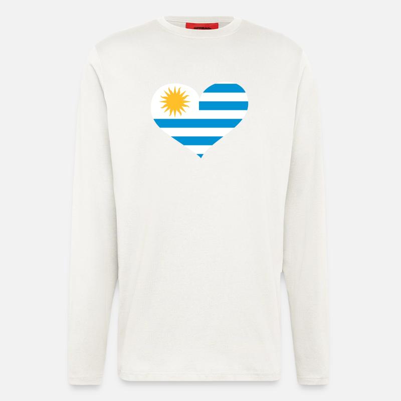 Uruguay Herz; Heart Uruguay - Langarmshirt - made by SPREAD - OFF WHITE