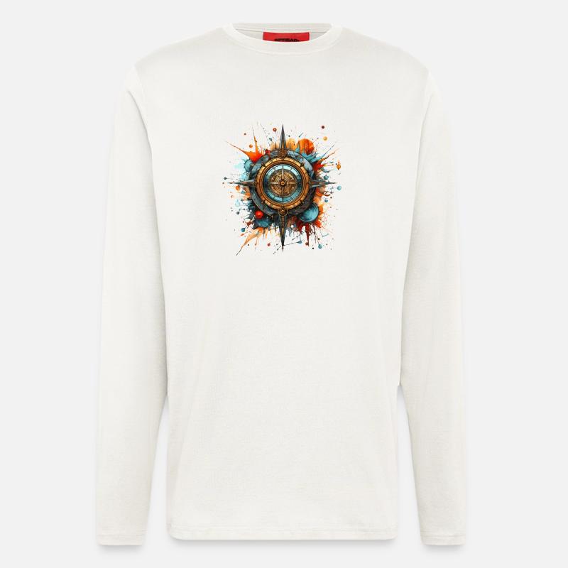 Kompassrose - Langarmshirt - made by SPREAD  - OFF WHITE