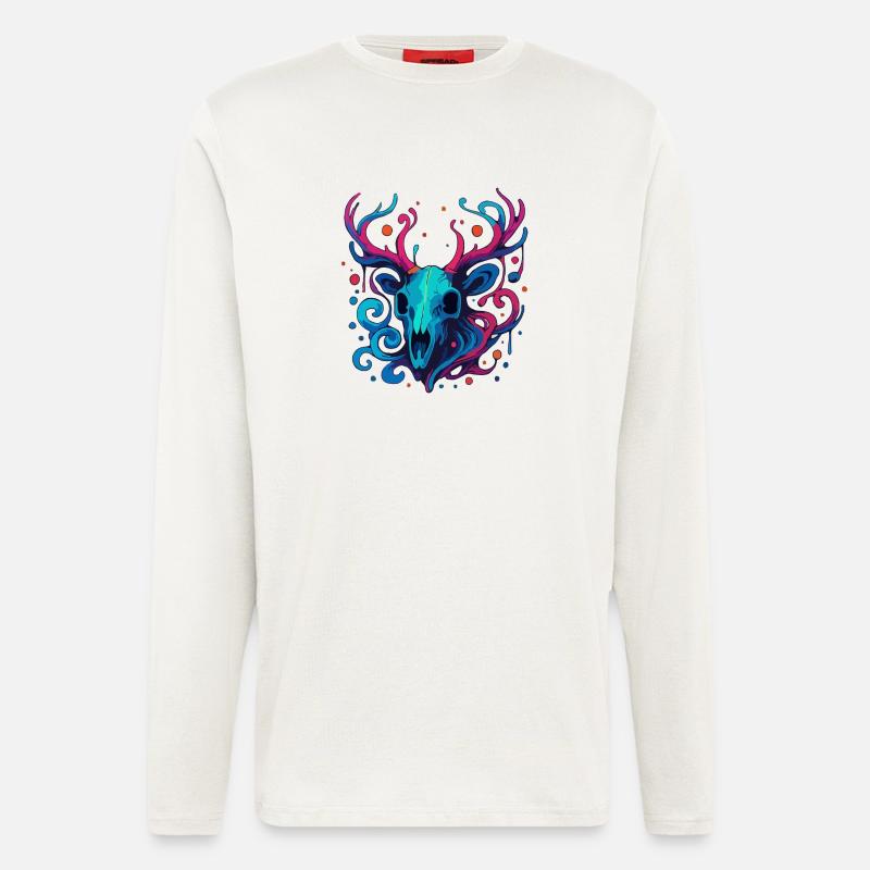 Geweihschädel - Langarmshirt - made by SPREAD  - OFF WHITE