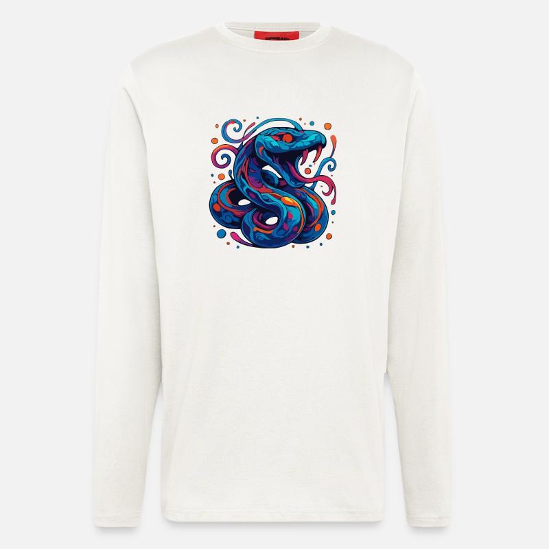 Bunte Schlange - Langarmshirt - made by SPREAD  - OFF WHITE
