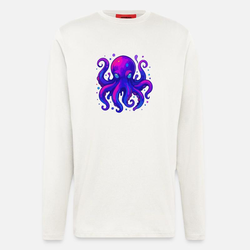 Neon Octopus - Longsleeve - made by SPREAD  - OFF WHITE