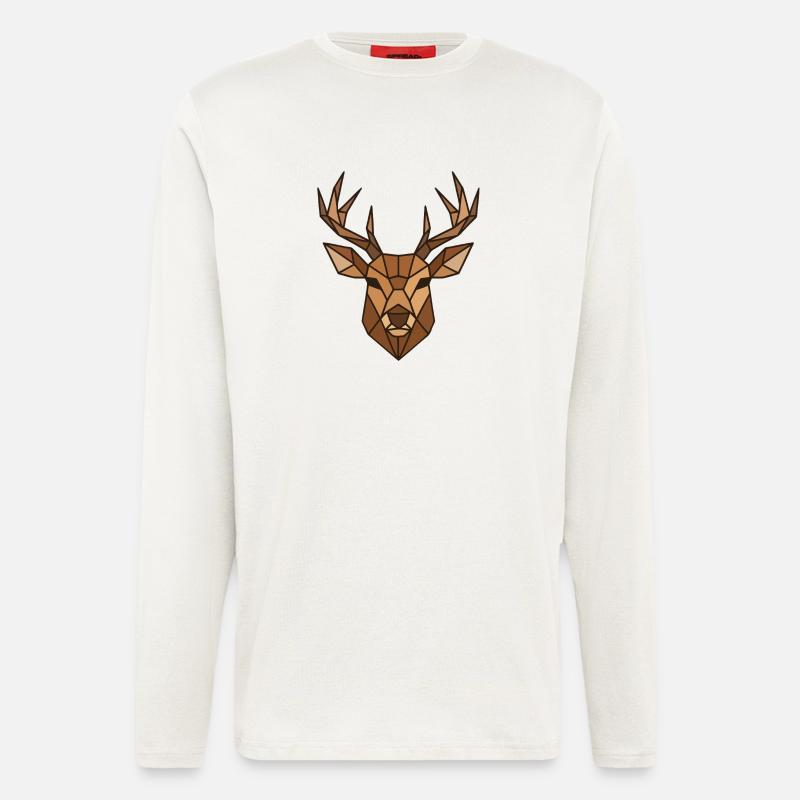 Polygon Deer - Longsleeve - made by SPREAD  - OFF WHITE