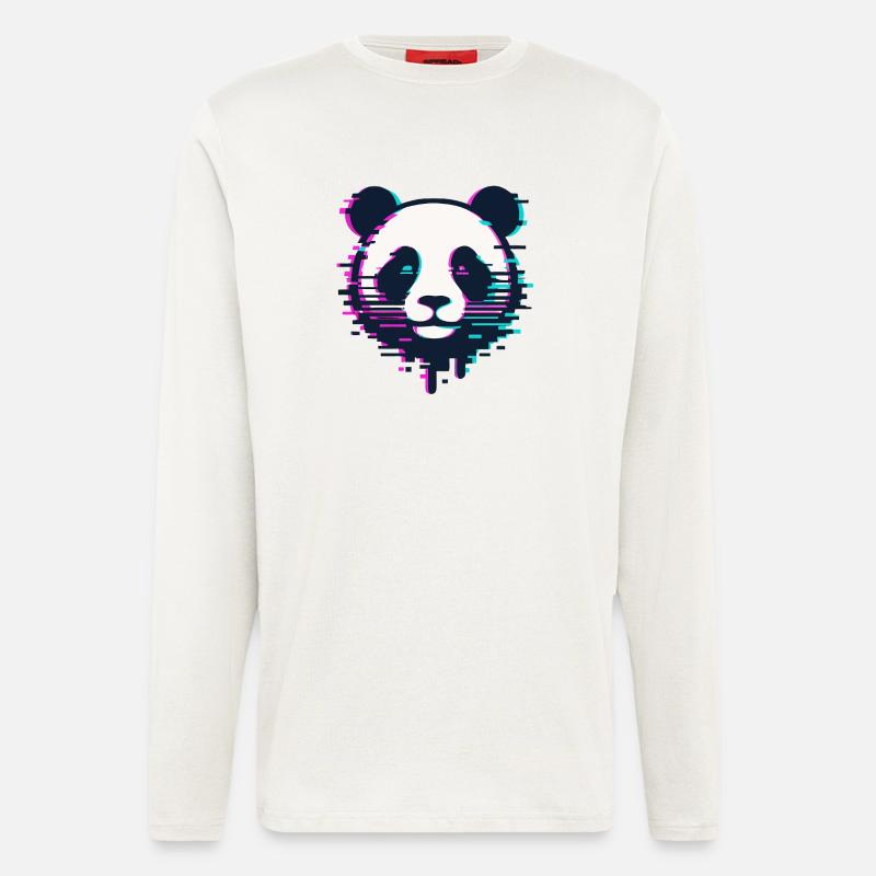 Glitch Panda - Langarmshirt - made by SPREAD  - OFF WHITE