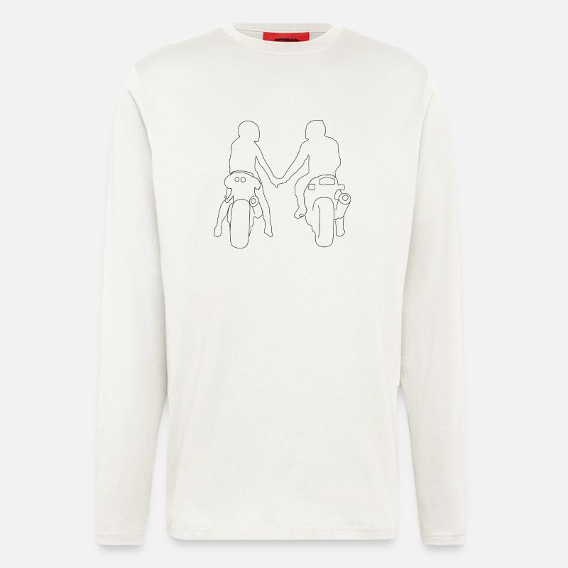 Motorradfahrer Paar - Langarmshirt - made by SPREAD  - OFF WHITE