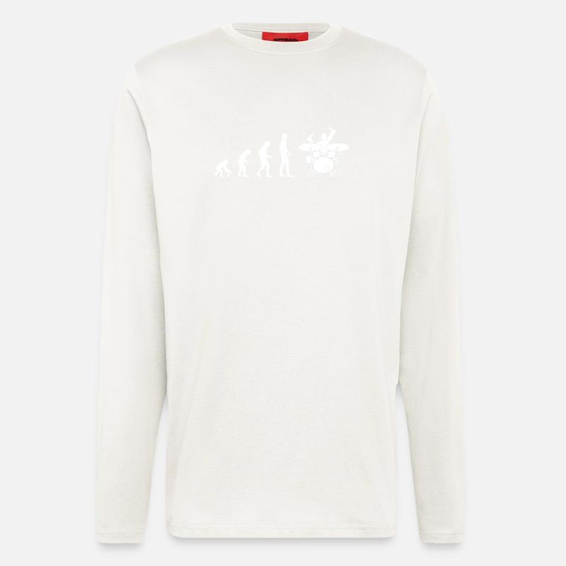 drummer evolution - Longsleeve - made by SPREAD  - OFF WHITE