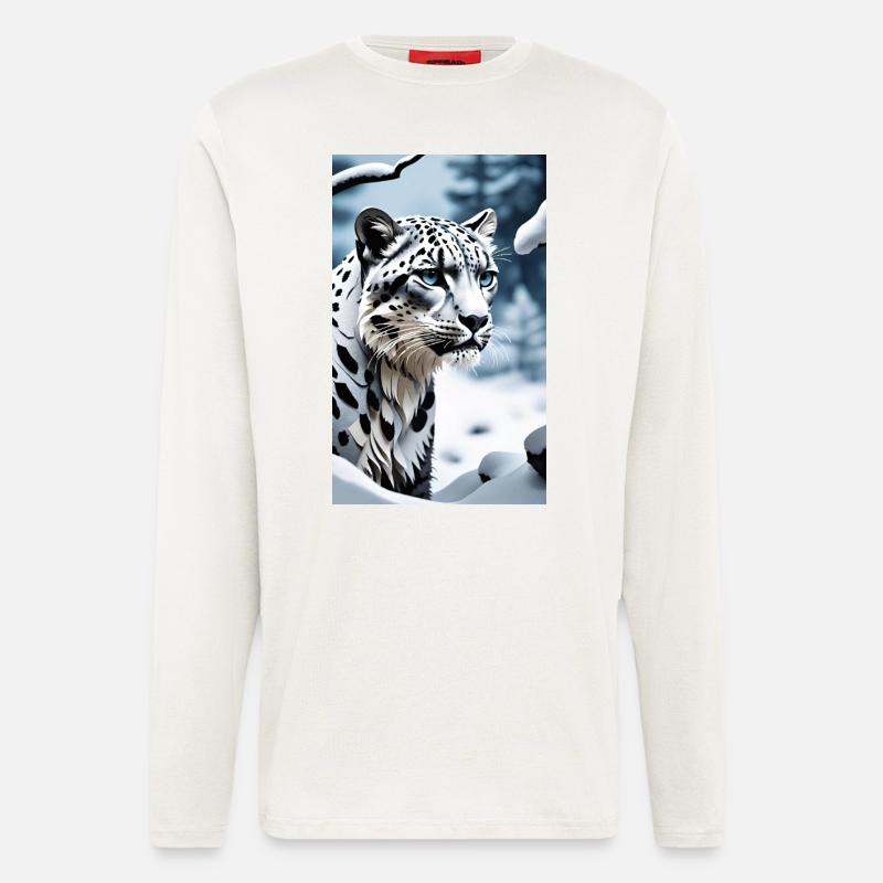 Snow Leopard | Leopard | Predator - Longsleeve - made by SPREAD  - OFF WHITE