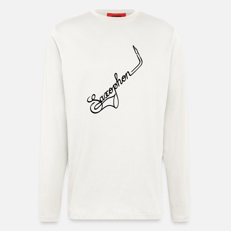 Saxophon - Langarmshirt - made by SPREAD  - OFF WHITE