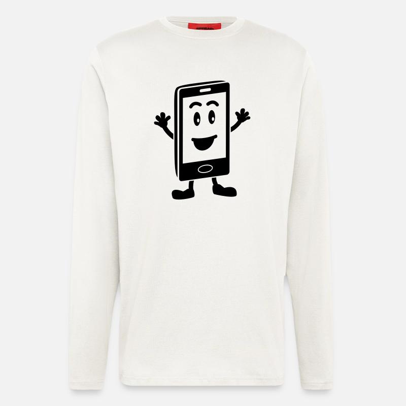 Handy smiley - Langarmshirt - made by SPREAD  - OFF WHITE