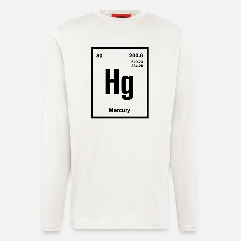 Quecksilber Element im Periodensystem - Langarmshirt - made by SPREAD  - OFF WHITE