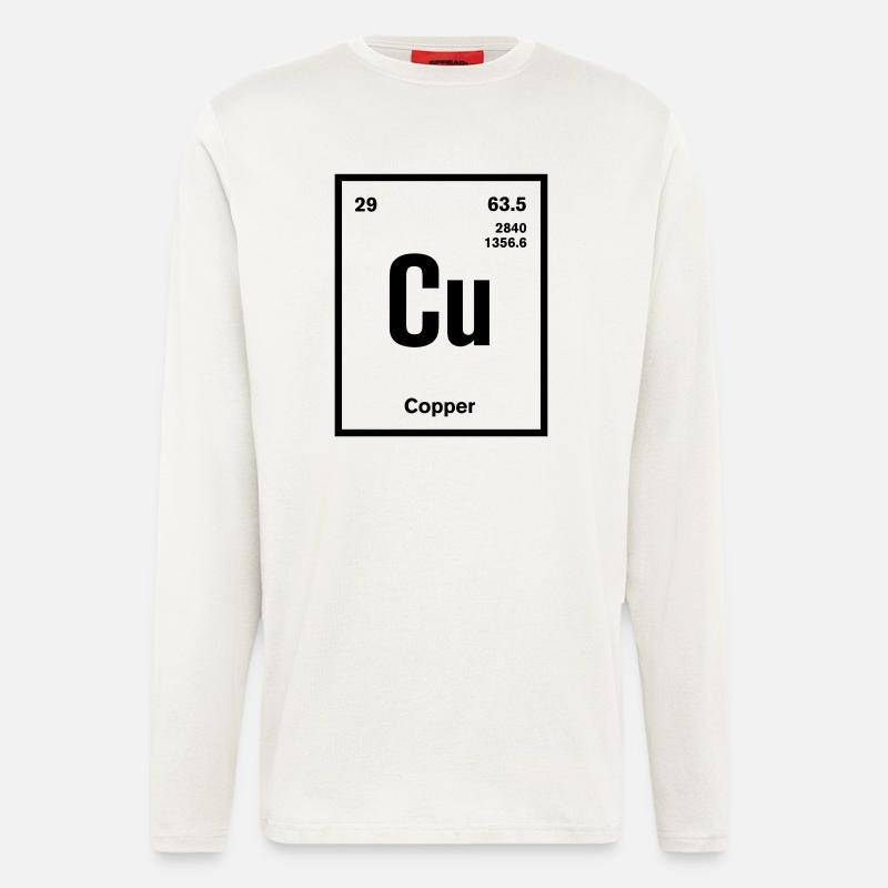 Copper Element im Periodensystem - Langarmshirt - made by SPREAD  - OFF WHITE