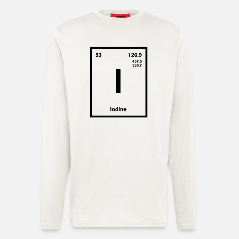 Iodine Element im Periodensystem - Langarmshirt - made by SPREAD  - OFF WHITE