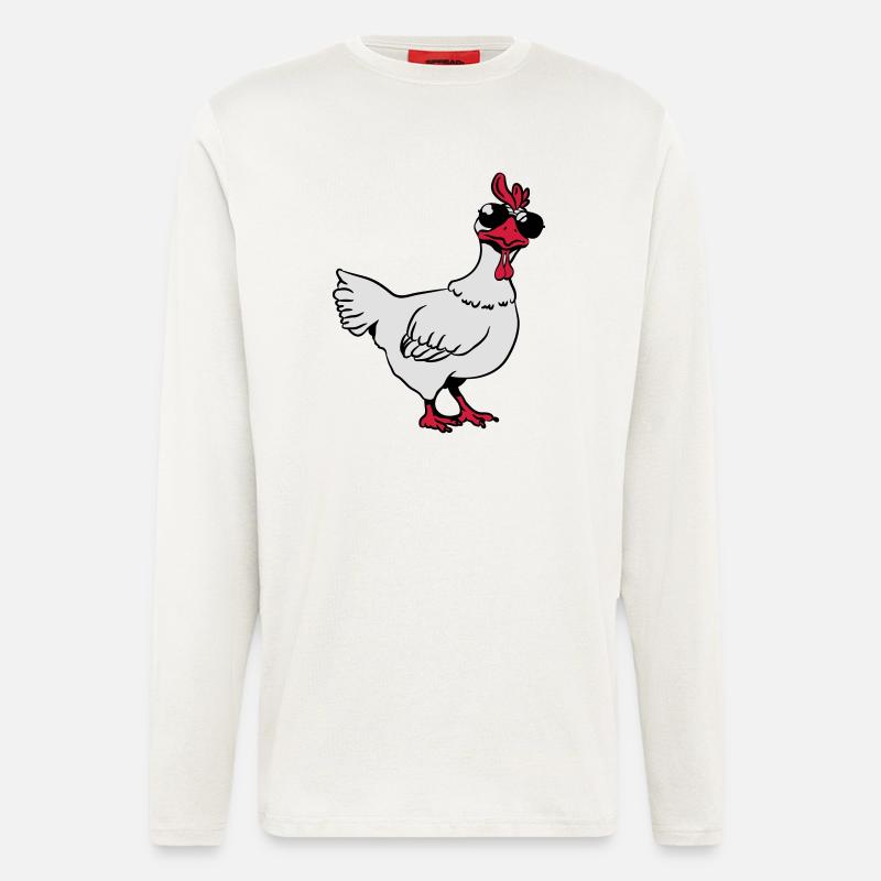 Chicken sunglasses cool - Longsleeve - made by SPREAD  - OFF WHITE