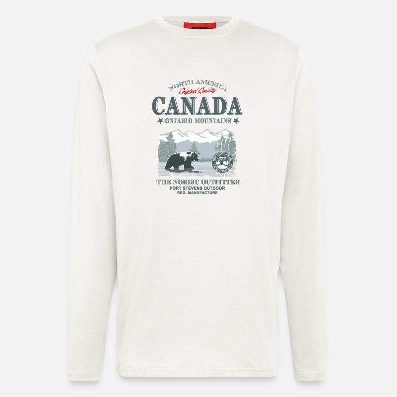 Canada - Grizzly Bear - Langarmshirt - made by SPREAD  - OFF WHITE