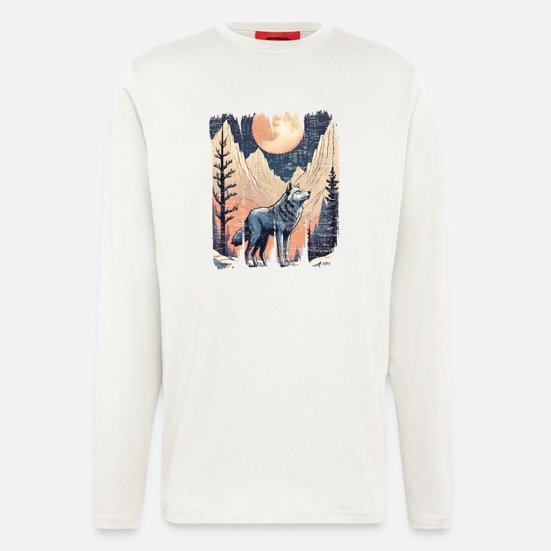 Wolfsberge Vollmondwald - Langarmshirt - made by SPREAD  - OFF WHITE