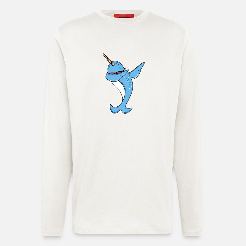 Funny Narwhal Dab - Longsleeve - made by SPREAD  - OFF WHITE