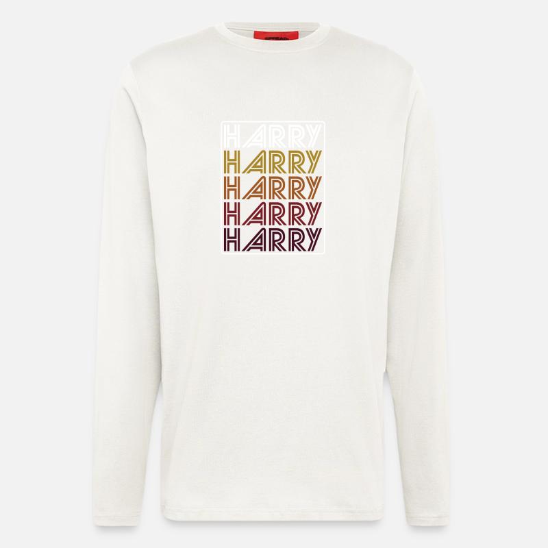 Harry Retro Wordmark Pattern - Longsleeve - made by SPREAD  - OFF WHITE